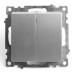 Выключатель 2-клавишный (механизм), STEKKER GLS10-7104-03, 250V, 10А, серия Катрин, серебро Выключатель 2-клавишный (механизм), STEKKER GLS10-7104-03, 250V, 10А, серия Катрин, серебро