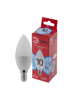 Лампа светодиодная RED LINE LED B35-10W-840-E14 R 10Вт B35 свеча 4000К нейтр. бел. E14 Эра Б0049642