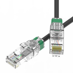 Патч-корд неэкранированный SLIM CAT6A U/UTP 4х2, 28 AWG, LSZH, чёрный, 1,5м