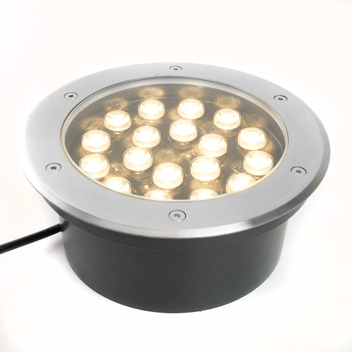 Светодиодный светильник тротуарный (грунтовый) Feron SP2804, 20W, AC/DC12V, низковольтный, 3000K, металлик, IP67 Светодиодный светильник тротуарный (грунтовый) Feron SP2804, 20W, AC/DC12V, низковольтный, 3000K, металлик, IP67