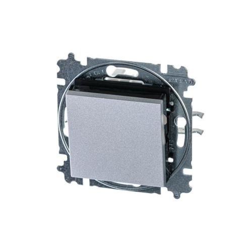 Выключатель кнопочный 1-кл. СП Levit IP20 серебр./дым. черн. ABB 2CHH599145A6070 Выключатель кнопочный 1-кл. СП Levit IP20 серебр./дым. черн. ABB 2CHH599145A6070