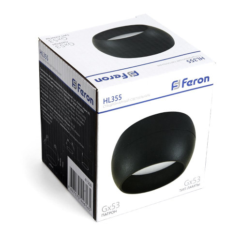 Светильник потолочный Feron HL355 12W, 230V, GX53, черный Светильник потолочный Feron HL355 12W, 230V, GX53, черный