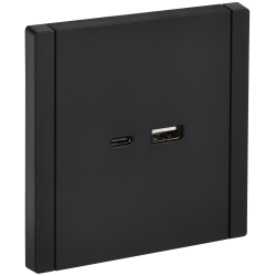 FORTE&PIANO Розетка USB A+C 18Вт FP151 черный IEK