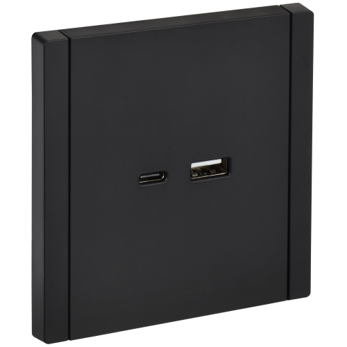 FORTE&PIANO Розетка USB A+C 18Вт FP151 черный IEK