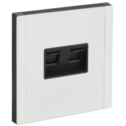 FORTE&PIANO Розетка компьютерная двойная RJ45 кат.6 FP234M металл белый IEK