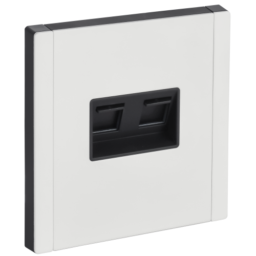 FORTE&PIANO Розетка компьютерная двойная RJ45 кат.6 FP234M металл белый IEK