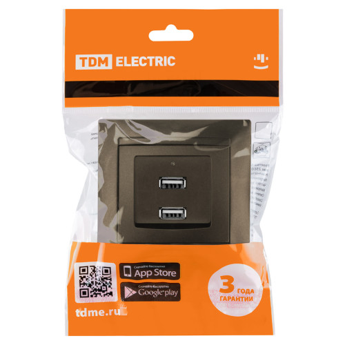 Розетка 2USB порт 2,1А 5В бронза Розетка 2USB порт 2,1А 5В бронза