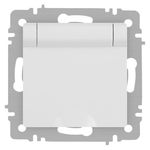 Розетка Accent 6-203-01М 2P+E Schuko с крышкой 16А-250В IP20 СУ бел. матов. Intro Б0063713