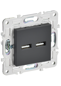 SKANDY Розетка USB A+A 3,1А SK-R15T титан IEK