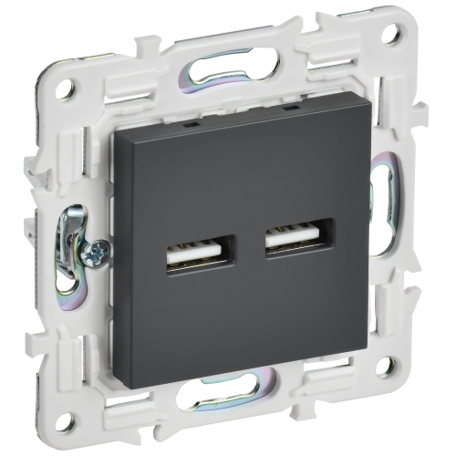 SKANDY Розетка USB A+A 3,1А SK-R15T титан IEK