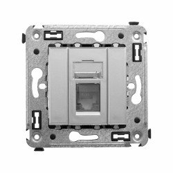Компьютерная розетка RJ-45 в стену, кат.5e одинарная, Avanti, закаленная сталь