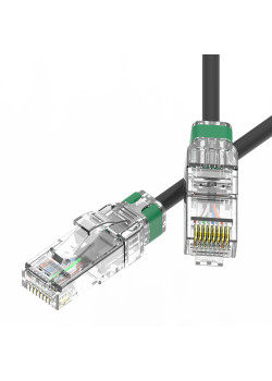 Патч-корд неэкранированный SLIM CAT6A U/UTP 4х2, 28 AWG, LSZH, чёрный, 3м