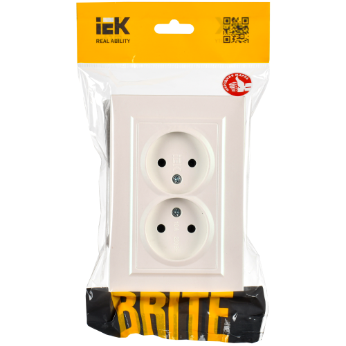 BRITE Розетка 2-местная без заземления без защитных шторок 10А в сборе РС12-2-БрЖ жемчуг IEK BRITE Розетка 2-местная без заземления без защитных шторок 10А в сборе РС12-2-БрЖ жемчуг IEK