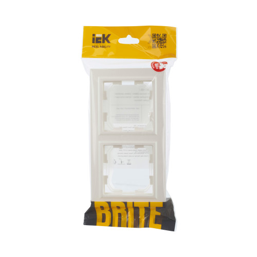 BRITE Рамка 2-местная IP44 РУ-2-БрЖ-44 жемчуг IEK