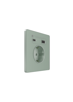 Systeme Infinity, Розетка С/У с ЗК и зар.устр.USB А+С 20Вт (250В, 16А, защит.шторки), Таежное утро
