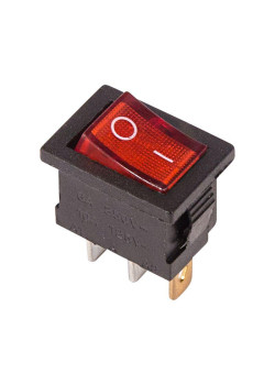 Выключатель клавишный 250В 6А (3с) ON-OFF красн. с подсветкой Mini (RWB-206; SC-768) Rexant 36-2150