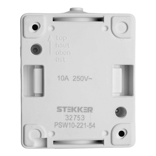 Выключатель 2-клавишный, STEKKER, PSW10-121-54, открытой установки, 250В, 10А, IP54, серый/графит Выключатель 2-клавишный, STEKKER, PSW10-121-54, открытой установки, 250В, 10А, IP54, серый/графит