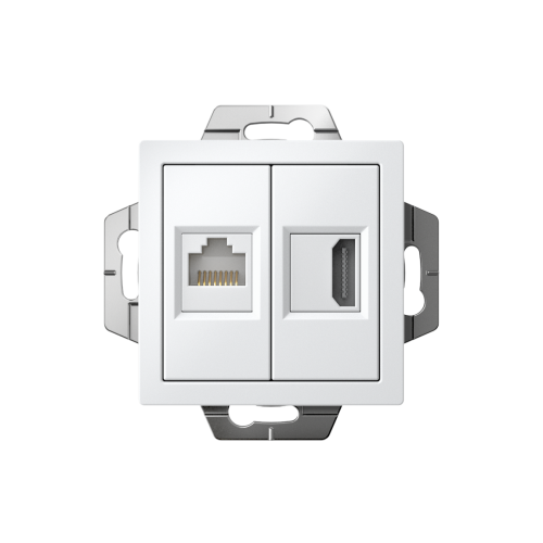 ATLASDESIGN РОЗЕТКА двойная HDMI+RJ45, кат. 5е, механизм, БЕЛЫЙ ATLASDESIGN РОЗЕТКА двойная HDMI+RJ45, кат. 5е, механизм, БЕЛЫЙ