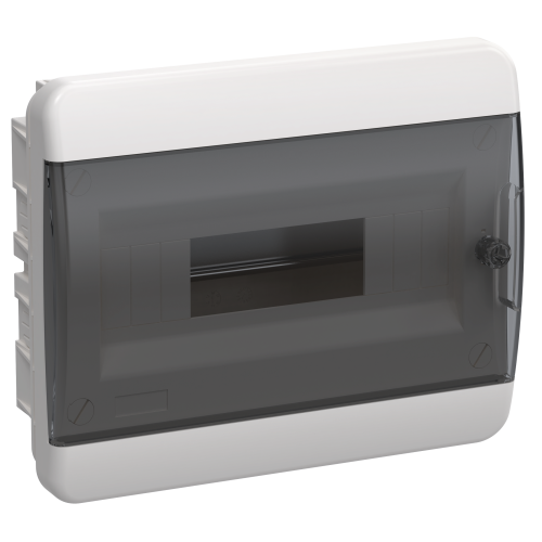 TEKFOR Корпус пластиковый ЩРВ-П-12 IP41 черная прозрачная дверь IEK
