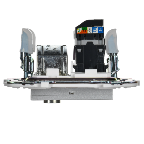 SKANDY Розетка двойная TV+RJ45 кат.5E SK-A14S серебряный IEK
