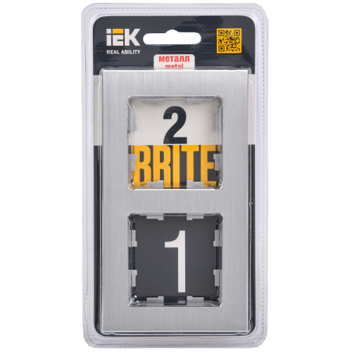 BRITE Рамка 2 -местная РУ-2-1-БрА металл алюминий IEK BRITE Рамка 2 -местная РУ-2-1-БрА металл алюминий IEK