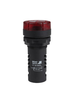 Зуммер с пульсирующим сигналом OptiSignal Compact D22 C7-B-M4FL красный с подсветкой 230 В AC/DC