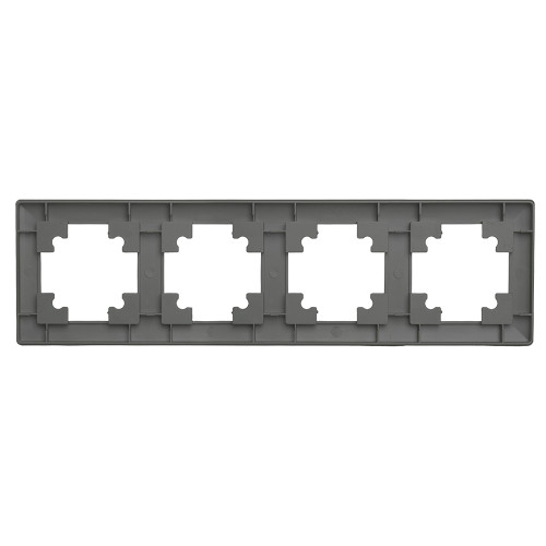 Рамка STEKKER, PFR00-7004-06 4-местная, пластик, серия Катрин, графит Рамка STEKKER, PFR00-7004-06 4-местная, пластик, серия Катрин, графит