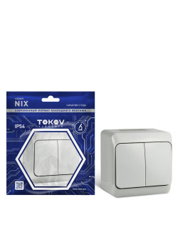 Выключатель 2-кл. ОП Nix 10А IP54 250В сер. TOKOV ELECTRIC TKE-NX-V2-C06-IP54