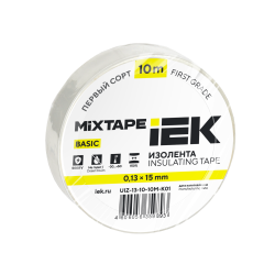 MIXTAPE BASIC Изолента 0,13х15мм белая 10м IEK