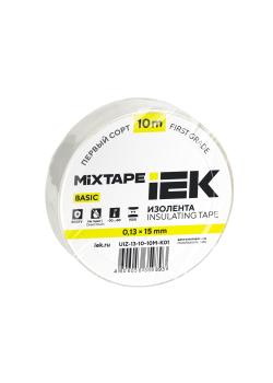 MIXTAPE BASIC Изолента 0,13х15мм белая 10м IEK