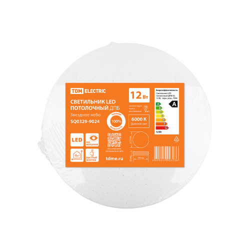 Светильник LED потолочный ДПБ 02, 12 Вт, 6000 К, Звездное небо, терм. упак., TDM