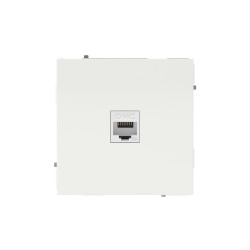 Компьютерная розетка RJ-45 без шторки, кат.6А одинарная,KANT, белая магнолия