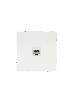 Компьютерная розетка RJ-45 без шторки, кат.6А одинарная,KANT, белая магнолия