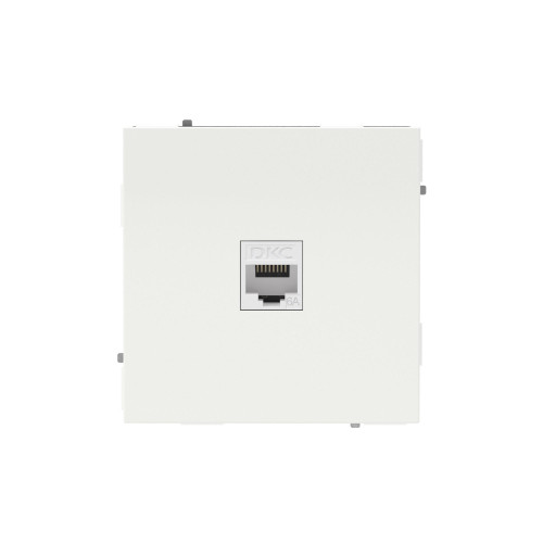 Компьютерная розетка RJ-45 без шторки, кат.6А одинарная,KANT, белая магнолия