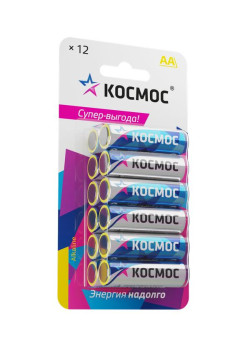 Элемент питания алкалиновый AA/LR6 BP-12 (блист.12шт) КОСМОС KOCLR6BL12