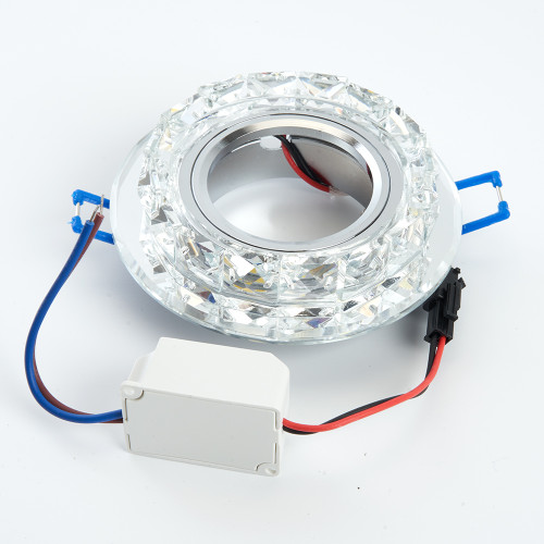 Светильник встраиваемый с белой LED подсветкой Feron CD878 потолочный MR16 G5.3 прозрачный Светильник встраиваемый с белой LED подсветкой Feron CD878 потолочный MR16 G5.3 прозрачный