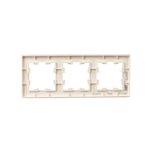 BRITE Рамка 3-местная РУ-3-2-БрП стекло персиковый матовый IEK BRITE Рамка 3-местная РУ-3-2-БрП стекло персиковый матовый IEK