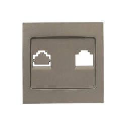 Валенсия лиц. панель розетки RJ-45 1-местная кашемир EKF