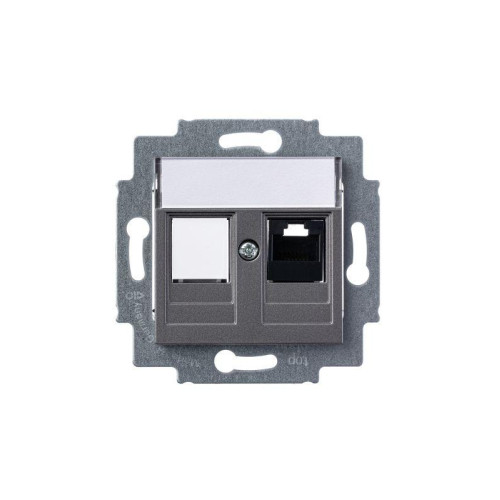 Розетка компьютерная Levit RJ45 кат.5E с заглушкой сталь ABB 2CHH295117A6069 Розетка компьютерная Levit RJ45 кат.5E с заглушкой сталь ABB 2CHH295117A6069