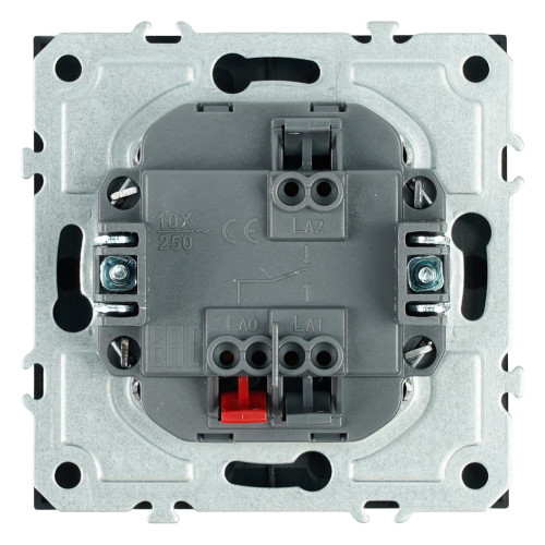Переключатель 1-клавишный (механизм), СЗК, STEKKER, 250В, 10A, серия Эмили, RSW10-5105-05ZK, черный уголь, soft touch