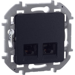 INSPIRIA Розетка компьютерная двойная RJ45 категория 5Е UTP антрацит