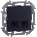 INSPIRIA Розетка компьютерная двойная RJ45 категория 5Е UTP антрацит