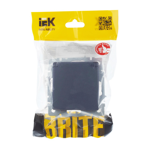 BRITE Розетка 1-местная с заземлением с защитными шторками и крышкой 16А IP20 РСбш10-3-БрМ маренго IEK BRITE Розетка 1-местная с заземлением с защитными шторками и крышкой 16А IP20 РСбш10-3-БрМ маренго IEK