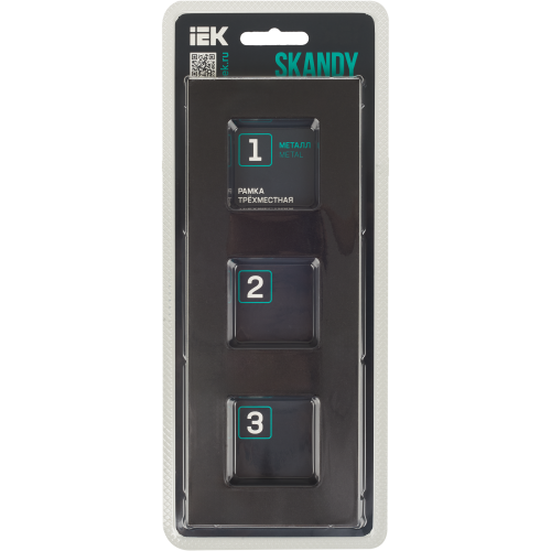 SKANDY Рамка 3-местная SK-F33Bl металл черный IEK SKANDY Рамка 3-местная SK-F33Bl металл черный IEK