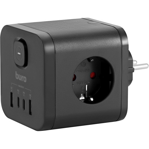 Сетевой разветвитель Buro BU-PW3UC-Plus-B (3 розетки) черный (пакет ПЭ) Сетевой разветвитель Buro BU-PW3UC-Plus-B (3 розетки) черный (пакет ПЭ)