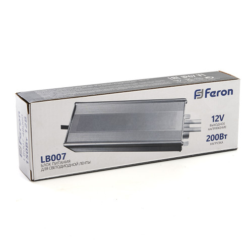 Трансформатор электронный для светодиодной ленты 200W 12V IP67 (драйвер), LB007 FERON Трансформатор электронный для светодиодной ленты 200W 12V IP67 (драйвер), LB007 FERON