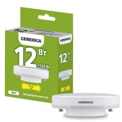 Лампа светодиодная T80 таблетка 12Вт 230В 3000К GX53 GENERICA