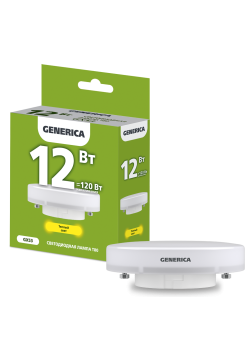 Лампа светодиодная T80 таблетка 12Вт 230В 3000К GX53 GENERICA