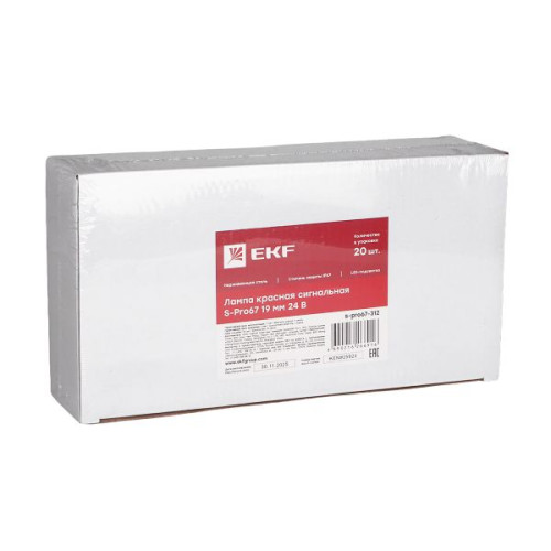 Лампа красная сигнальная S-Pro67 19 мм 24В EKF PROxima Лампа красная сигнальная S-Pro67 19 мм 24В EKF PROxima