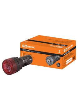 Сигнализатор звуковой AD22-22M/r31 d22 мм (LED) индикация 230 В AC красный TDM